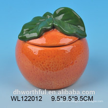 Orange shape top quality ceramic airtight container